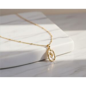 Gold Plated Anti Tarnish Rose Themed Pendant