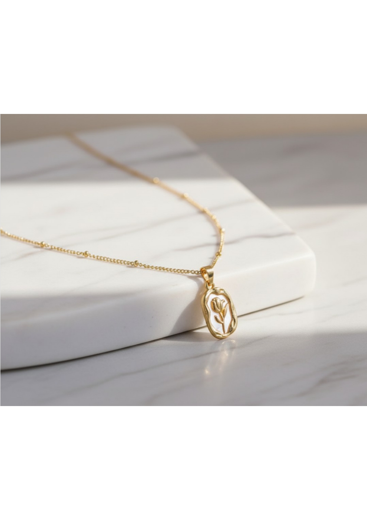 Gold Plated Anti Tarnish Rose Themed Pendant