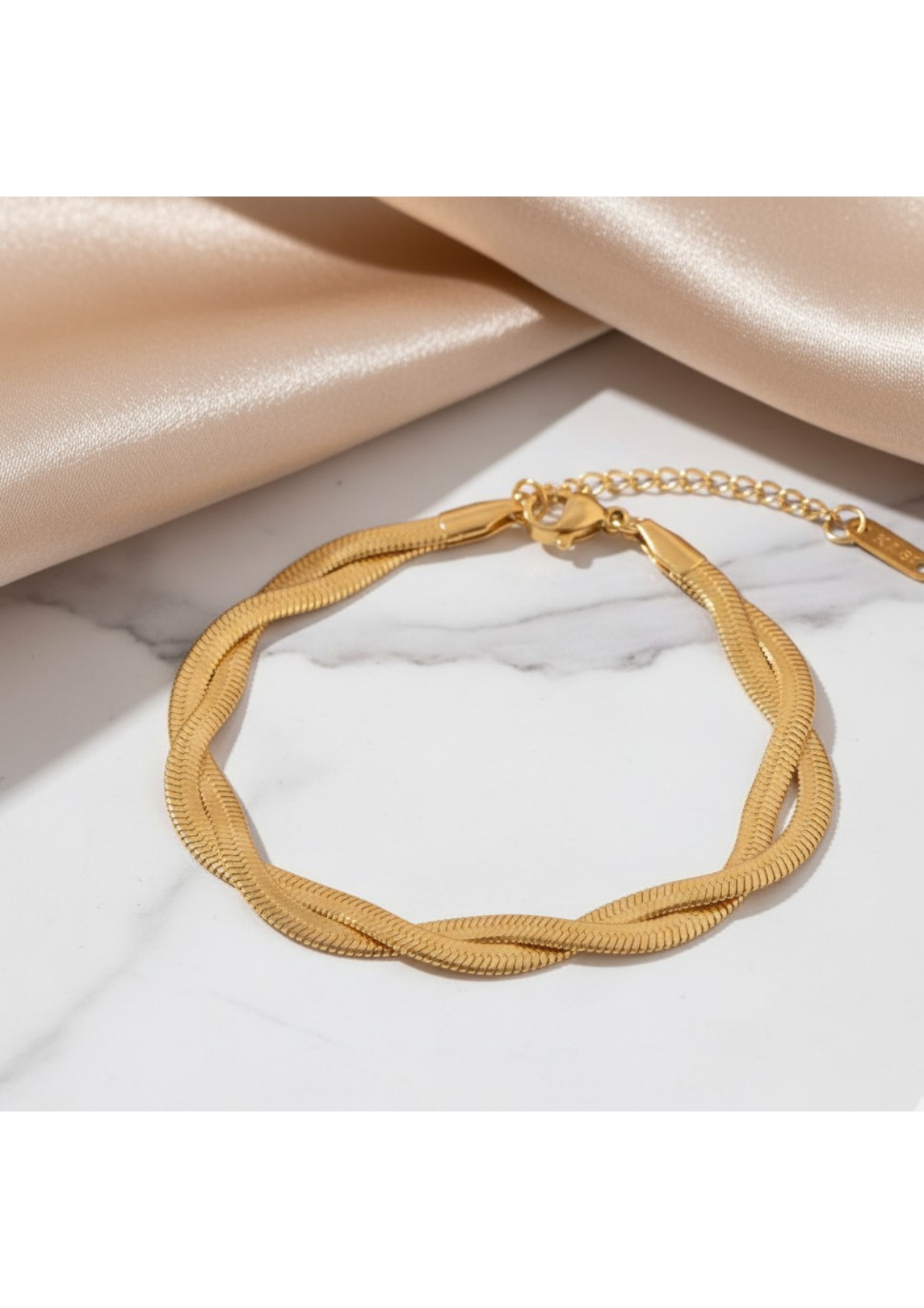 Gold-Plated Anti Tarnish Thick Snake Chain Bracelet - Image 2