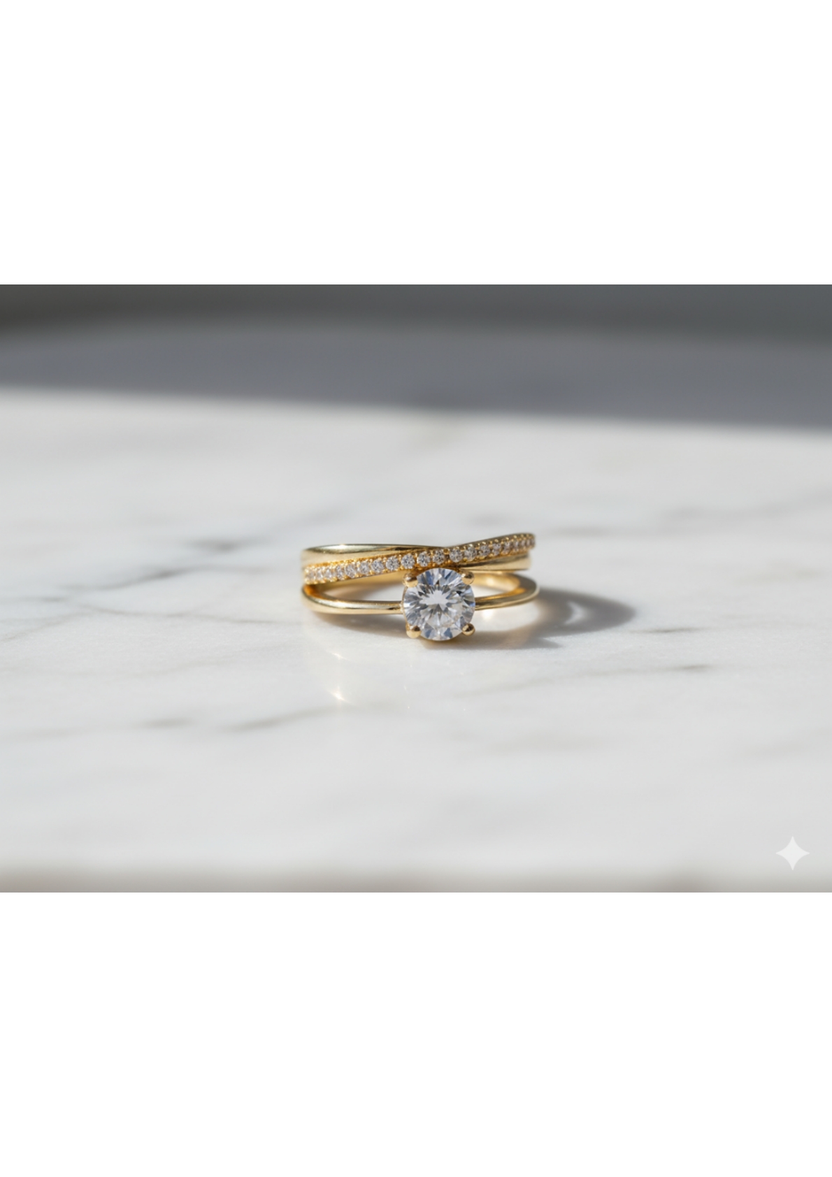 Gold Plated Contemporary Adjustable Finger Ring - Image 2