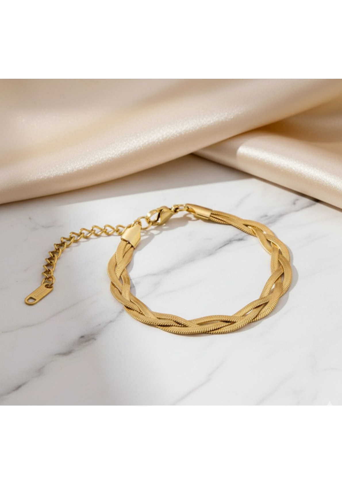 Gold-Plated Anti Tarnish Thick Snake Chain Bracelet. - Image 2