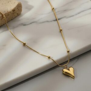 Gold-Plated Anti Tarnish Heart themed Stainless Steel Pendant