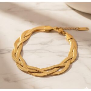 Gold-Plated Anti Tarnish Thick Snake Chain Bracelet.