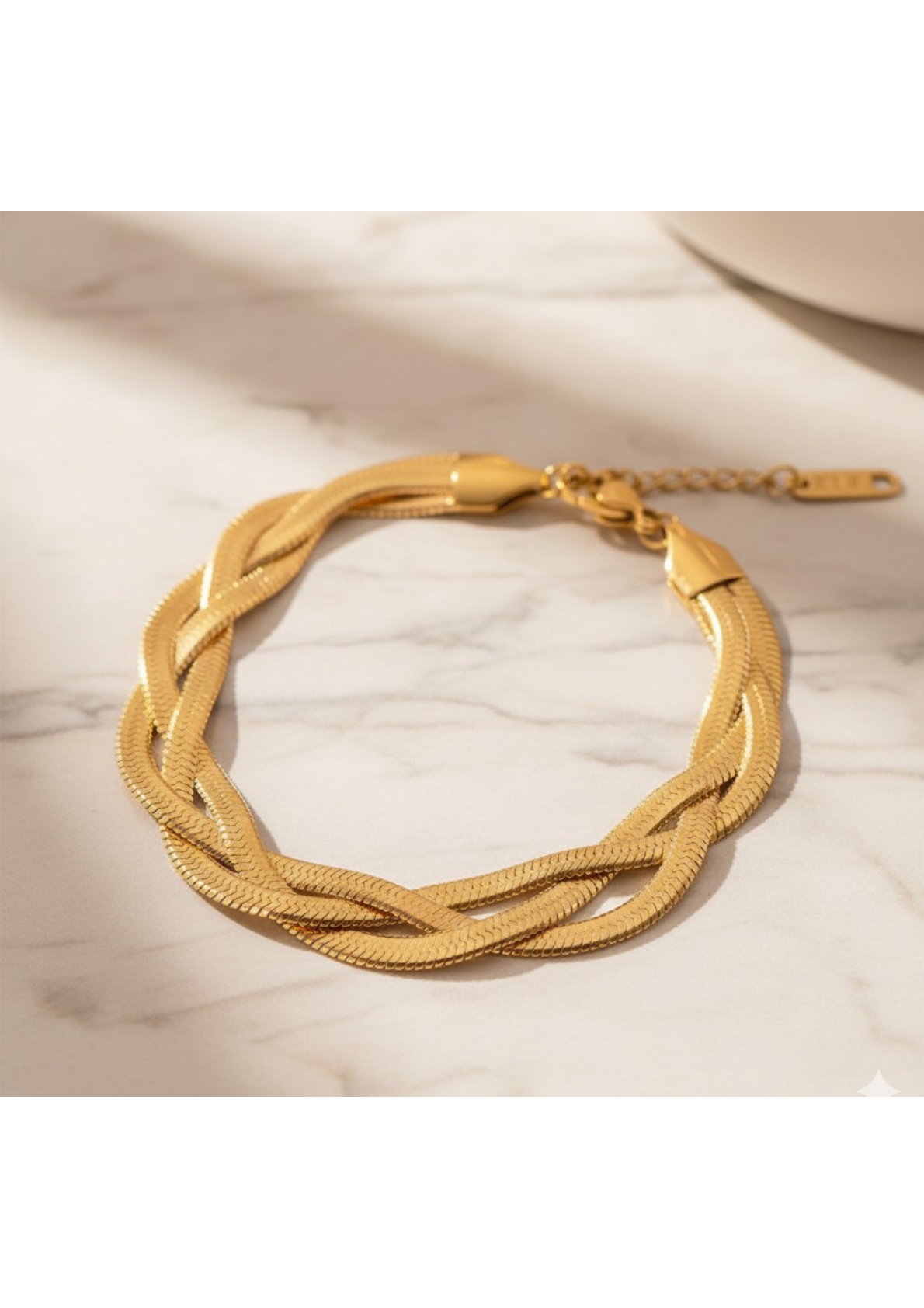 Gold-Plated Anti Tarnish Thick Snake Chain Bracelet.