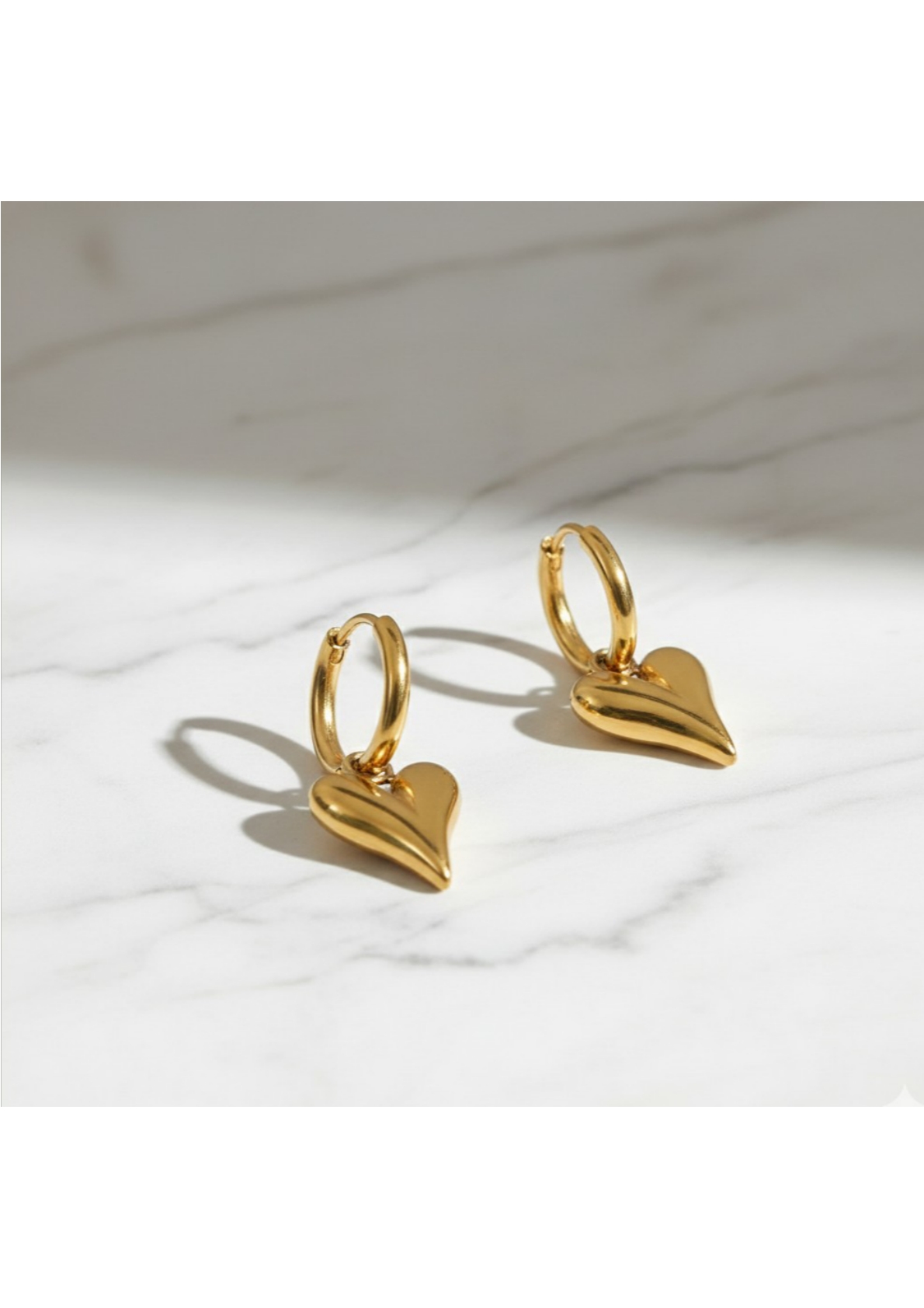 Gold-Plated Anti-Tarnish Stainless Steel Heart Themed Earrings