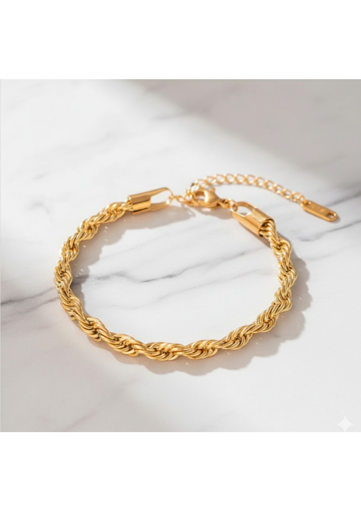 Gold Plated Anti Tarnish Stainless Steel Thin Chain Rope Style Wraparound Bracelet