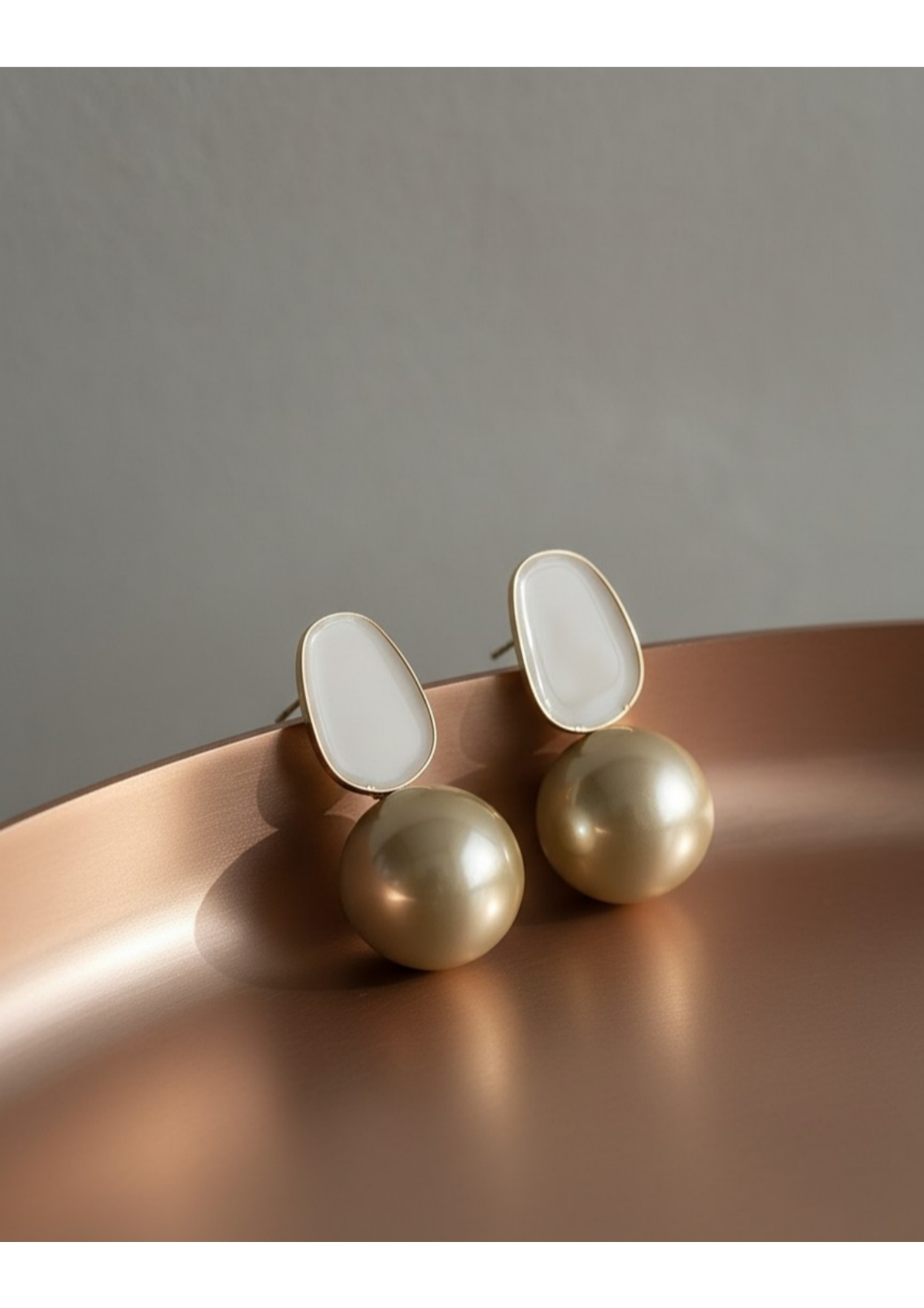 Elegant pearl and enamel drop earrings