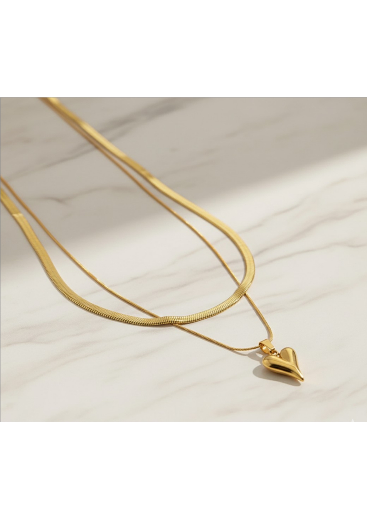 Gold-Plated Anti Tarnish Heart Themed Layered Necklace