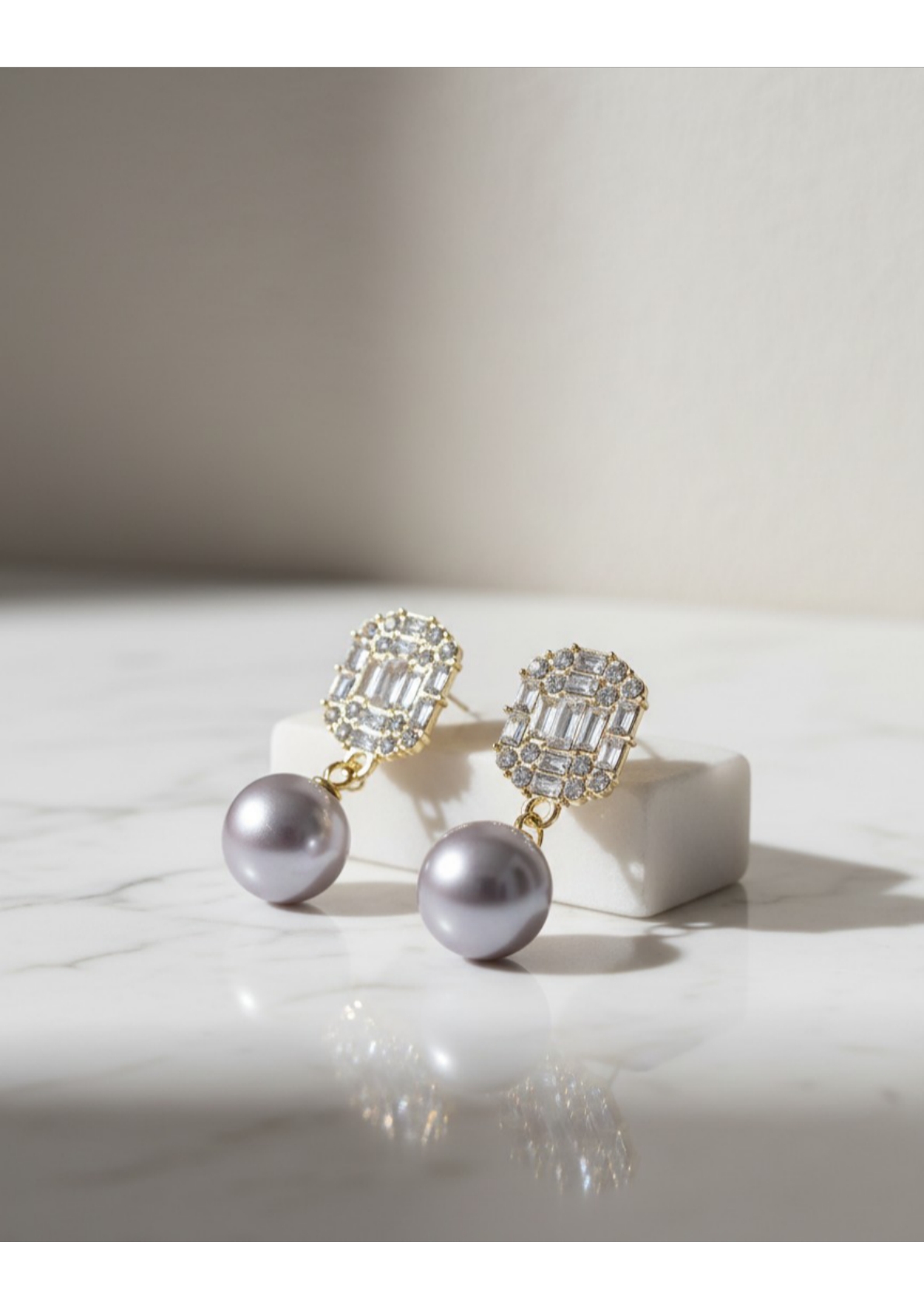 Elegant Pearl Drop Earrings - Image 2