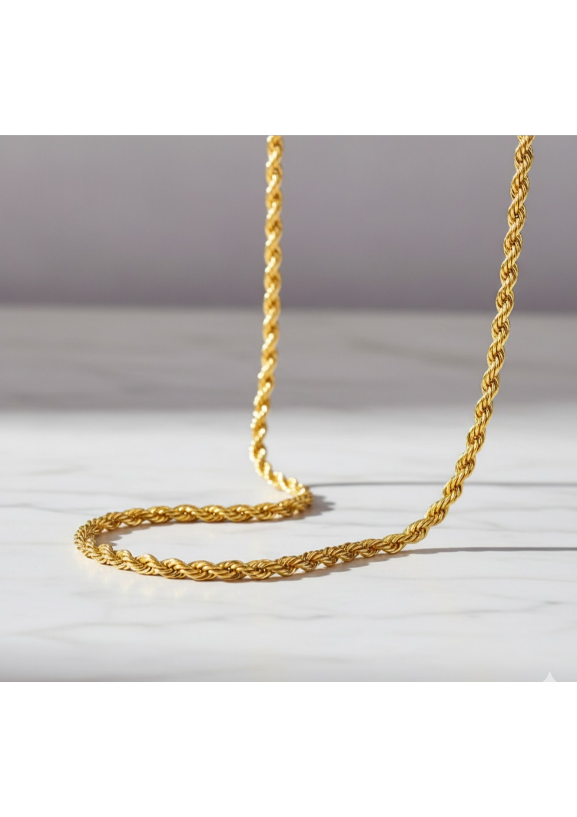 Gold Plated Stainless Steel Anti Tarnish Twisted Chain Necklace - Image 2