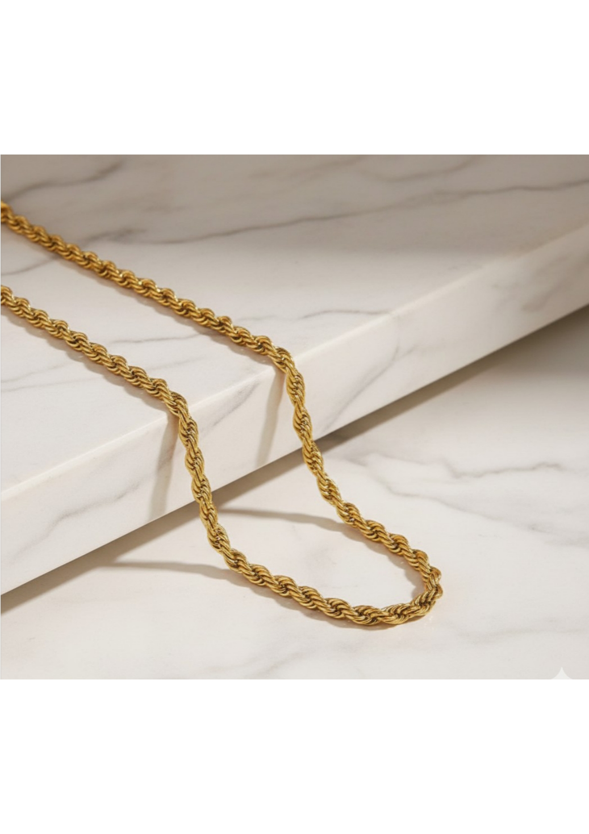 Gold Plated Stainless Steel Anti Tarnish Twisted Chain Necklace