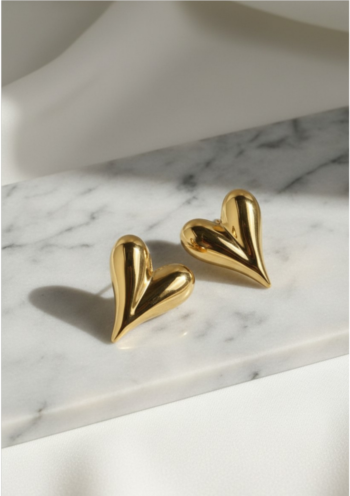 Gold Plated Heart Themed Earrings