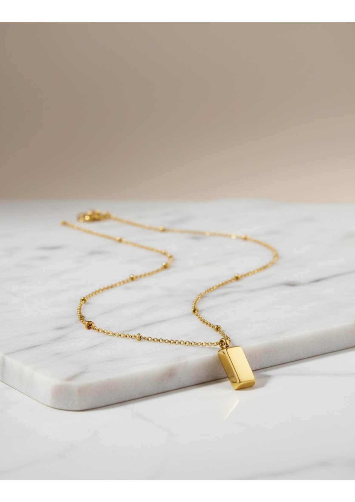 Gold Plated Anti Tarnish Stainless Steel Golden Rectangular Pendant