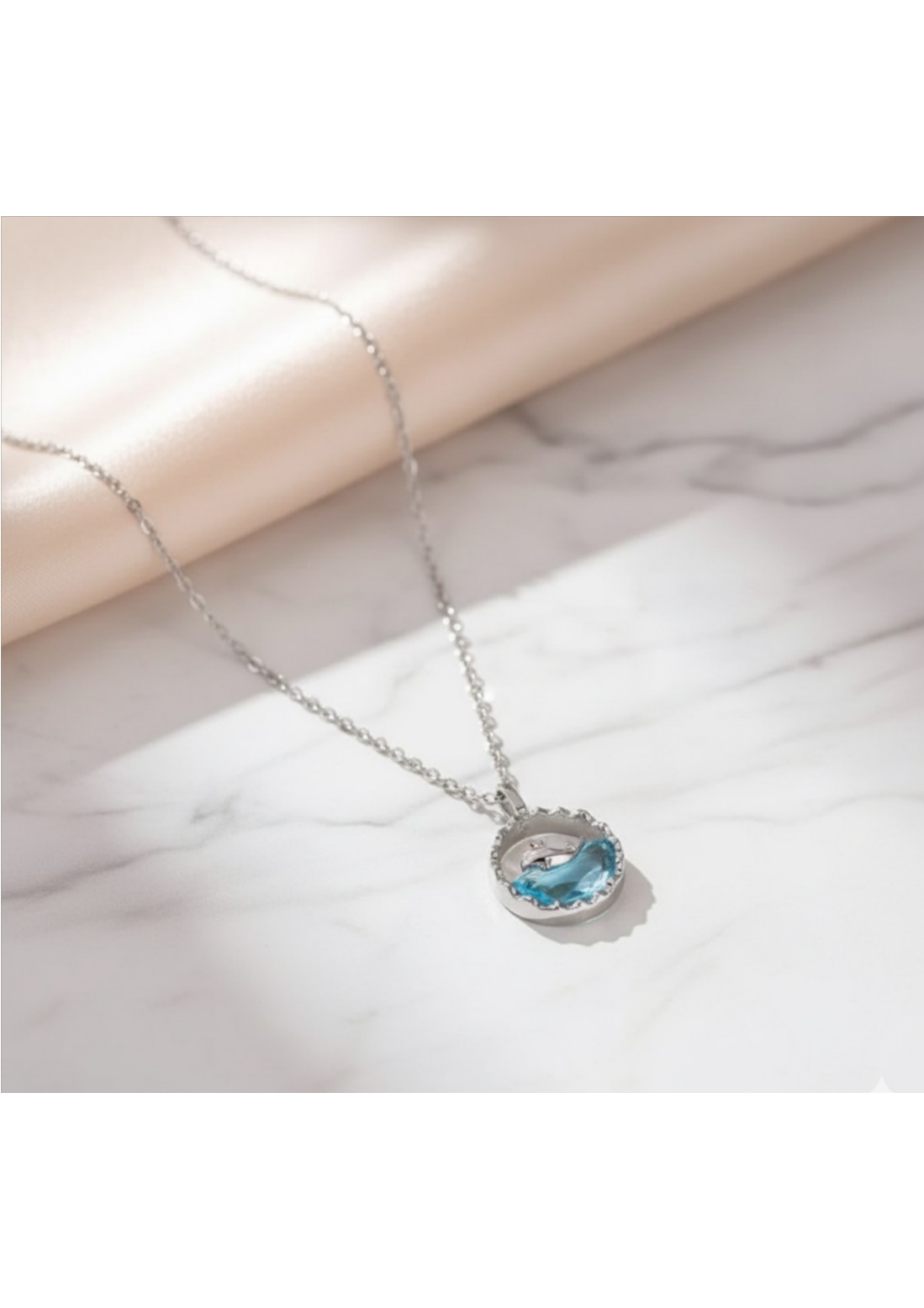 Ocean Wave Dolphin Themed Pendant - Image 3