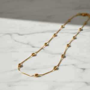 Gold Plated Anti Tarnish Stainless Steel Triple Strand Necklace Wraparound Bracelet