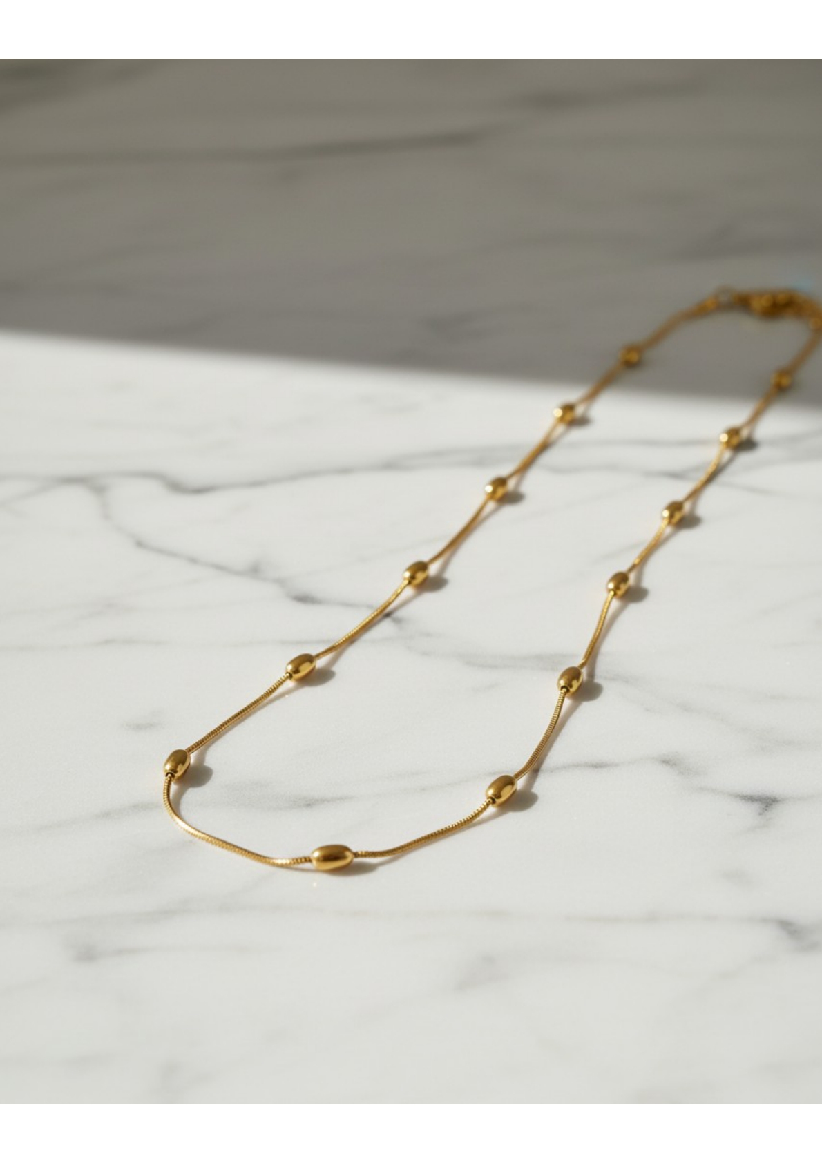 Gold Plated Anti Tarnish Stainless Steel Triple Strand Necklace Wraparound Bracelet