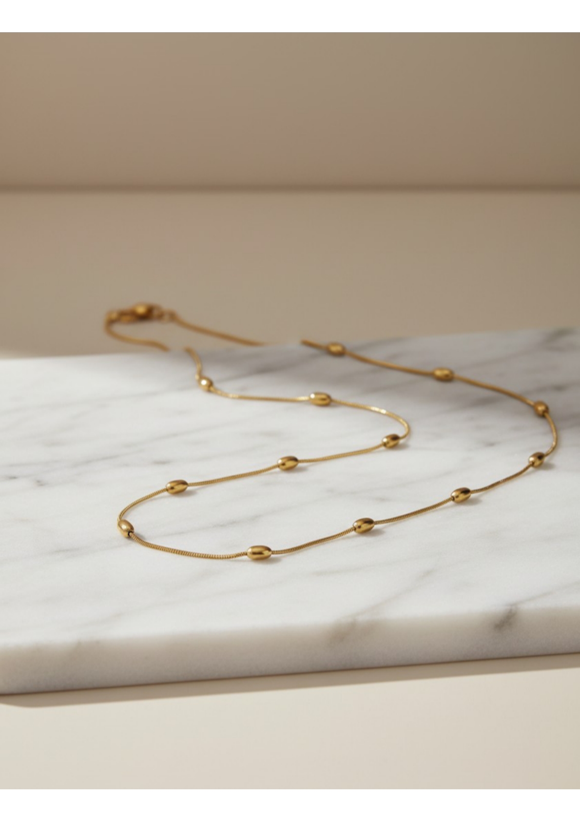 Gold Plated Anti Tarnish Stainless Steel Triple Strand Necklace Wraparound Bracelet - Image 3