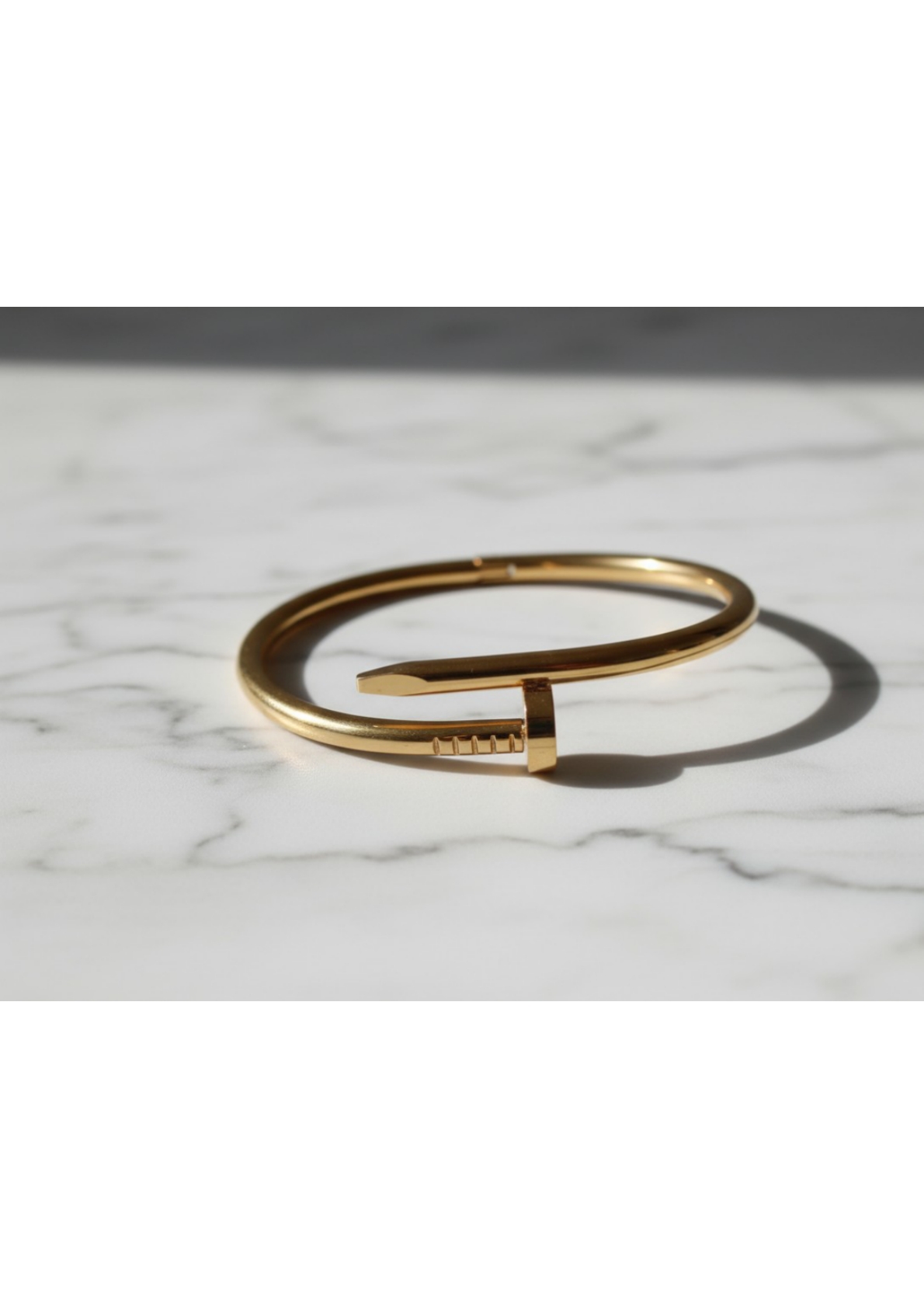 Stainless Steel Gold Plated Stainless Steel Anti Tarnish Nail Bracelet For Women - Image 2