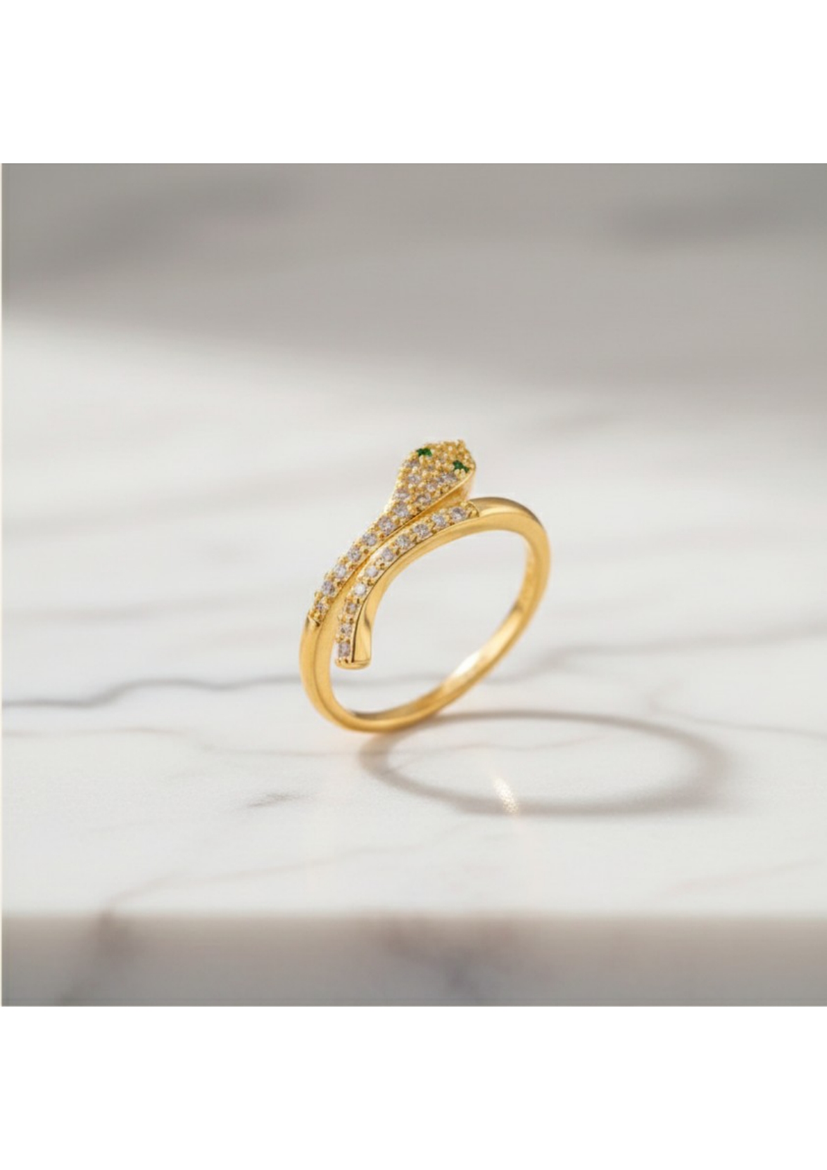 Gold Plated Snake-Themed Adjustable Finger Ring - Image 4