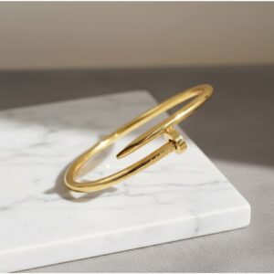 Stainless Steel Gold Plated Stainless Steel Anti Tarnish Nail Bracelet For Women