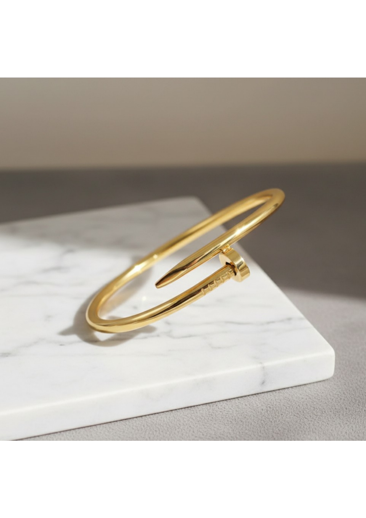 Stainless Steel Gold Plated Stainless Steel Anti Tarnish Nail Bracelet For Women