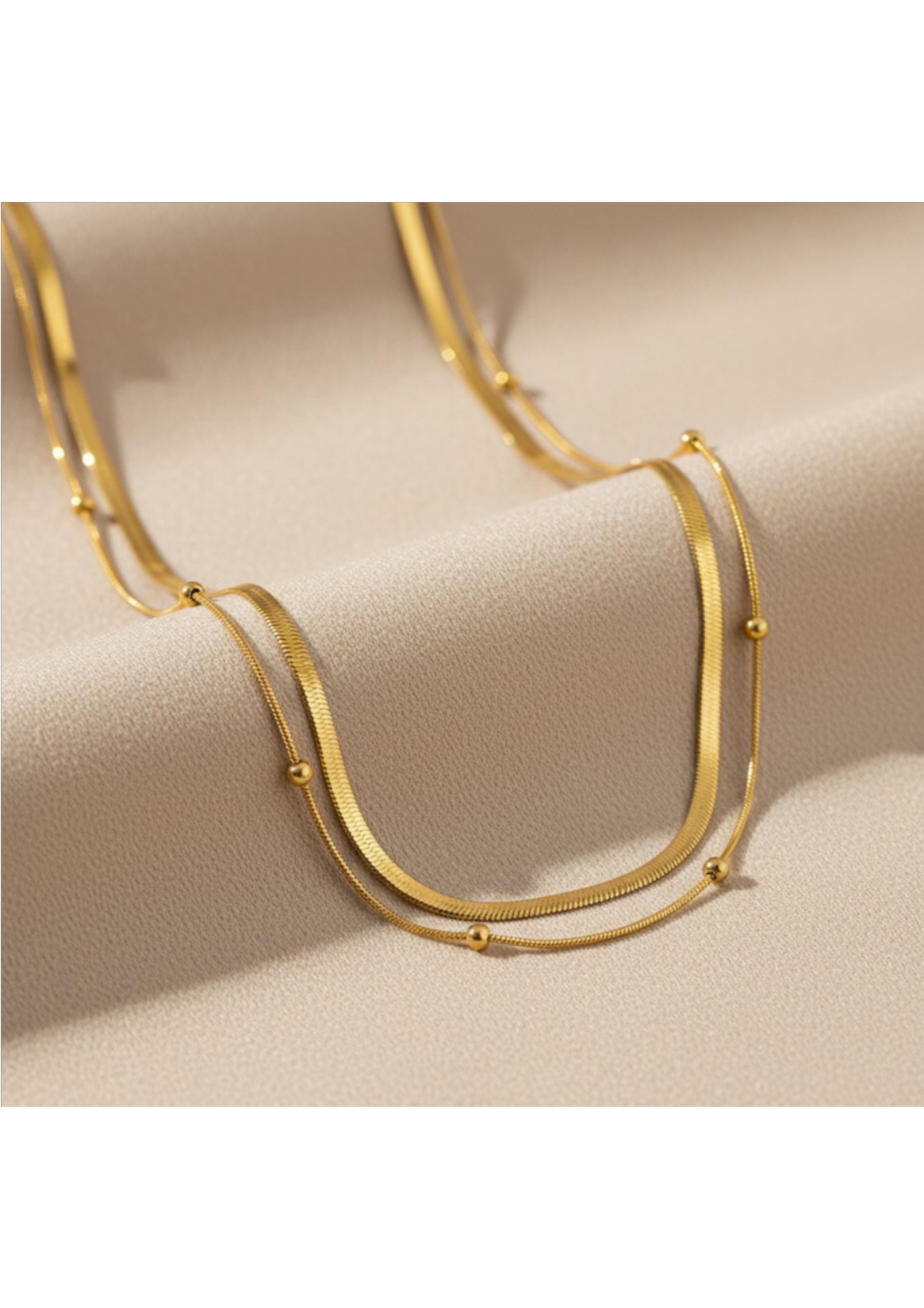 Gold-Plated Anti Tarnish Chain Layered Necklace